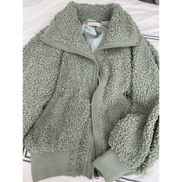 Promesa Jackets & Blazers - Sage Sherpa Zip up Coat